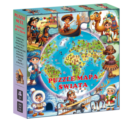 opakowanie puzzle mapa świata